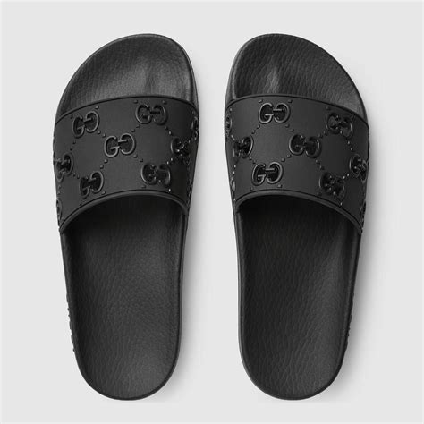 all black gucci slides|black Gucci slides nordstrom.